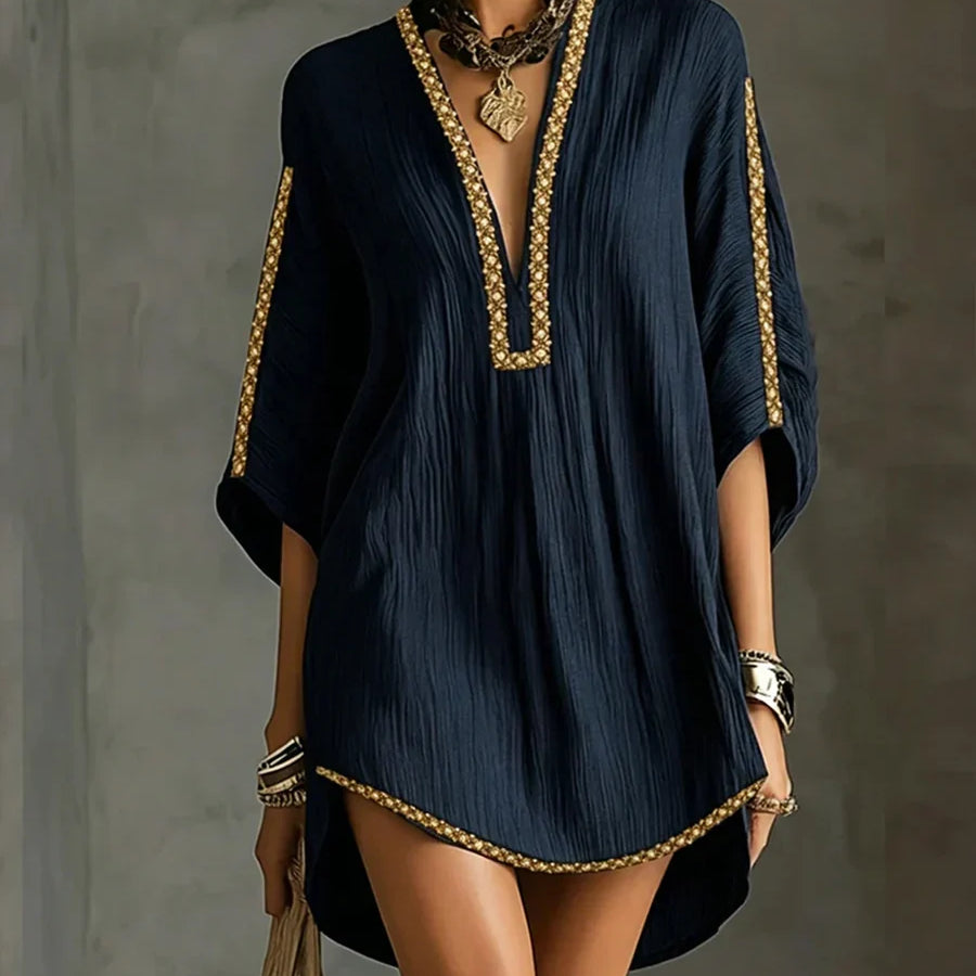Vestido Estilo Resort com Design de Laço