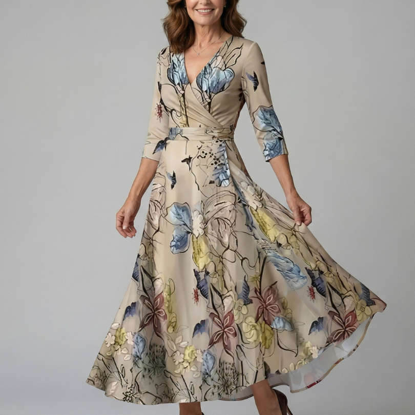 Celine | Vestido Midi com Decote Cruzado