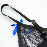 Conjunto Babydoll em Tule Transparente com Bordado Floral