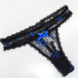 Conjunto Babydoll em Tule Transparente com Bordado Floral
