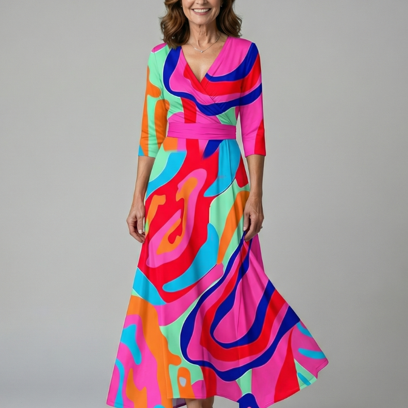 Celine | Vestido Midi com Decote Cruzado