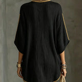 Vestido Estilo Resort com Design de Laço
