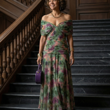 Calen | Vestido Midi Fluido com Ombros à Mostra
