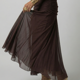 Calen | Vestido Midi Fluido com Ombros à Mostra