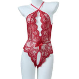 Sexy Lace Open Crotch Tights Pearl Backless Pajamas