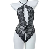 Sexy Lace Open Crotch Tights Pearl Backless Pajamas