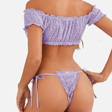 Sexy See-Through Mesh One Shoulder Strap Bra and Panty Pajama Set
