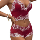 Sexy Lace Colorblock Underwear Set