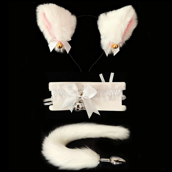 Conjunto de Acessórios com Coleira de Guizo e Cauda
