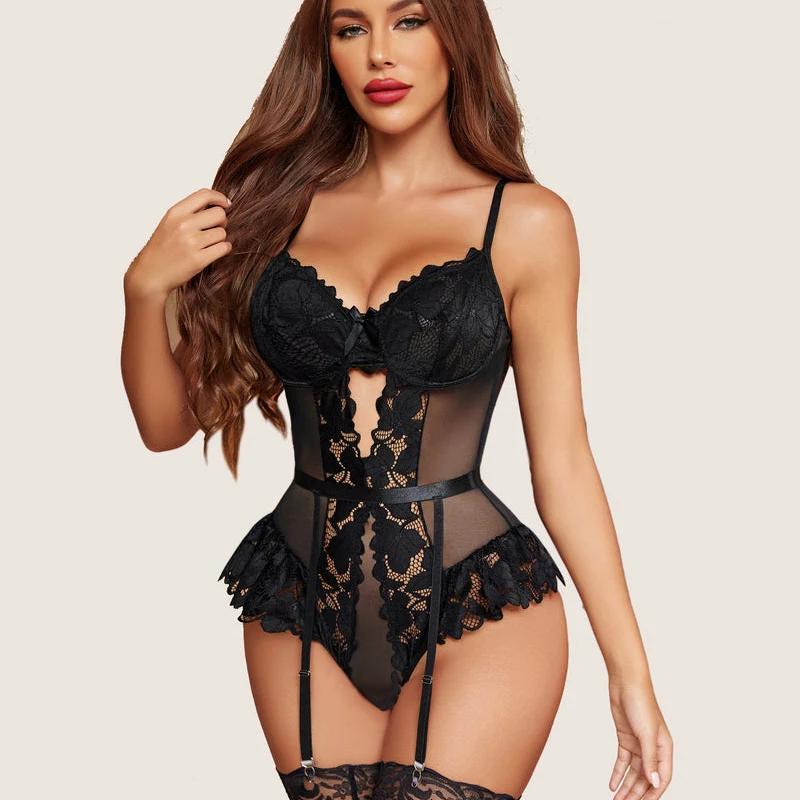 Lace Garter Lingerie Set Teddy
