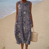 Alette vestido sem mangas com pequenas flores