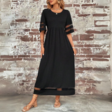 Aubrey™ – Vestido Midi em Betão Figurativo com Cobertura de Barriga