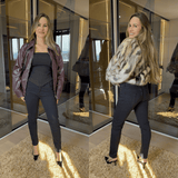 Calça de Ganga Feminina com Elastano Peluciada Forglows + Meia Térmica
