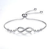 Pulseira chic ajustável em ouro rosa com símbolo do infinito