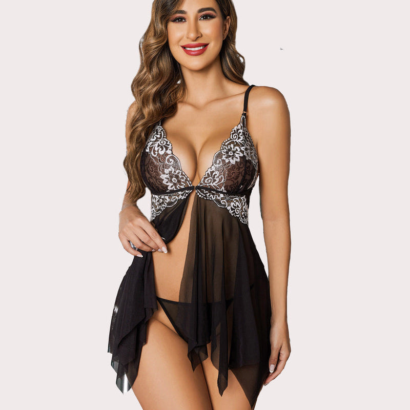Lace Front Closure Night Dress