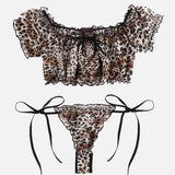 Floral Mesh Ruffle Lingerie Set