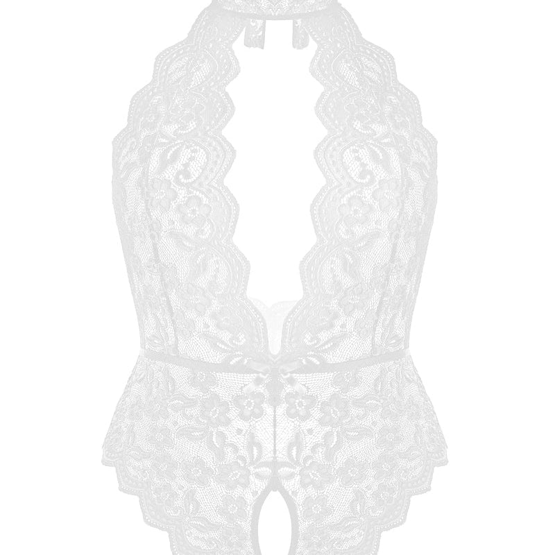 Plus Size Lace Halter Teddy