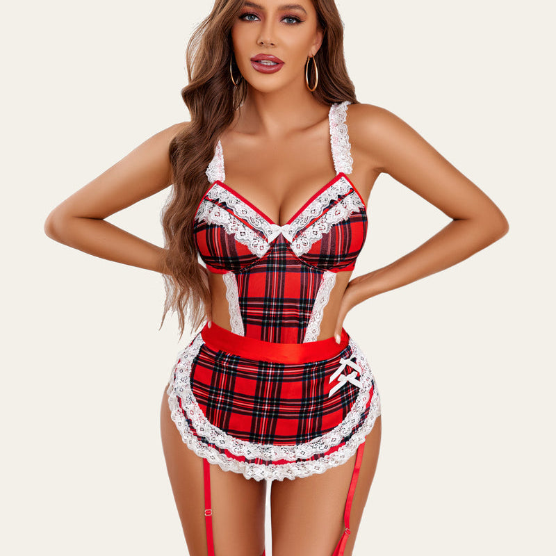 French Maid Outfit Lace Teddy