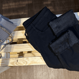 Calça de Ganga Feminina com Elastano Peluciada Forglows + Meia Térmica
