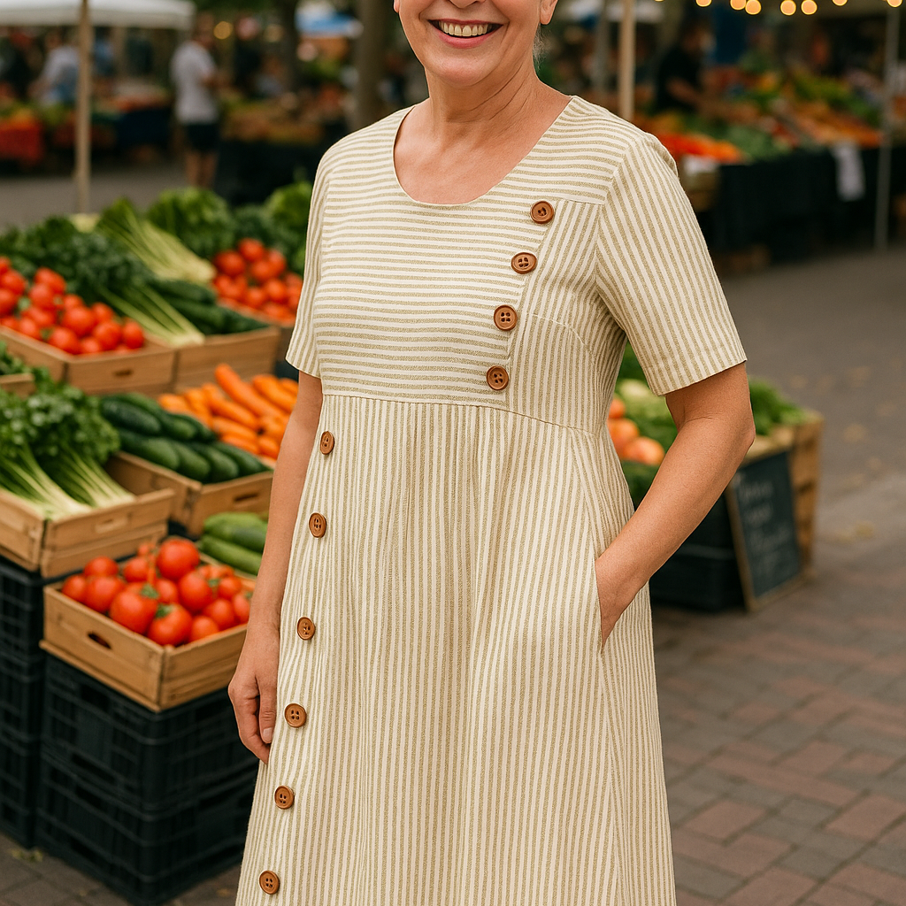 Brienne | Vestido Midi Listrado