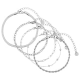 Kit Pulseiras Glamour Zircônias - Prata