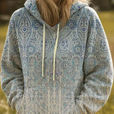 Kaelith | Sweatshirt com Capuz e Estampado Arco-Íris em Raios de Sol