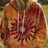 Brisenna | Sweatshirt com Capuz e Estampado Arco-Íris em Raios de Sol