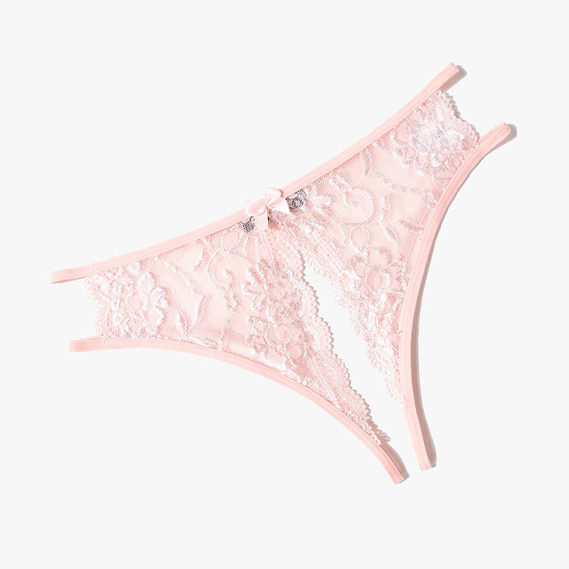Lace Panties Floral Lace Briefs with Bow