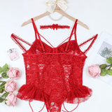 Plus Size Sheer Lace Bodysuits