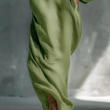 Anika | Vestido Maxi de Manga Puff Off-Shoulder Verde