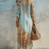 Marielle | Vestido Maxi Mediterrâneo