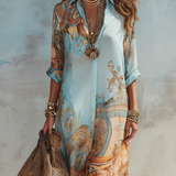 Marielle | Vestido Maxi Mediterrâneo