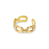 Anel Ajustável Elo Banhado em Ouro 18K