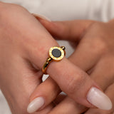 Anel Giratório Numeral Romanos Banhado em Ouro 18K