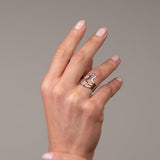Anel Harmonia Dual Ajustável com Mix de Banhos Dourado e Prata
