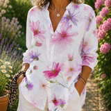 Alice | Blusa Artística Vibrante com Fecho de Botões