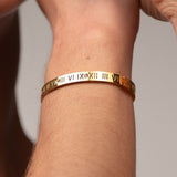 Bracelete Algarismo Romanos Banhado em Ouro 18K