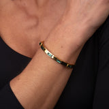 Bracelete Cristais Navete Verde Banhado em Ouro 18K