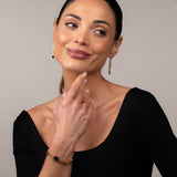 Bracelete Tríplice Ônix Banhado em Ouro 18k