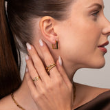 Brinco Argola Quadrada Leonor Banhado em Ouro 18K