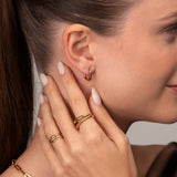 Brinco Argola Quadrado Banhado em Ouro 18k
