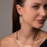 Brinco Catarina Malha Metal Banhado em Ouro 18K