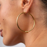 Brinco de Argola Nó Central Banhado em Ouro 18K