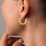 Brinco de Argola Spike Banhado em Ouro 18K