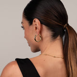 Brinco de Argola Tubo Lele G Banhado em Ouro 18K