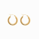 Brinco de Argola Tubo Lele M Banhado em Ouro 18K