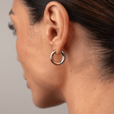Brincos de Argola Contraste Banhado em Ouro 18k