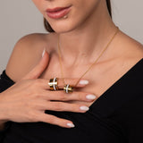 Colar Aro Triplo Algarismo Romano Banhado em Ouro 18k