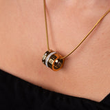 Colar Aro Triplo Algarismo Romano Banhado em Ouro 18k