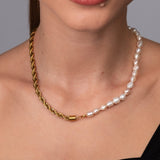 Colar Baiano Com Pérolas Banhado em Ouro 18k